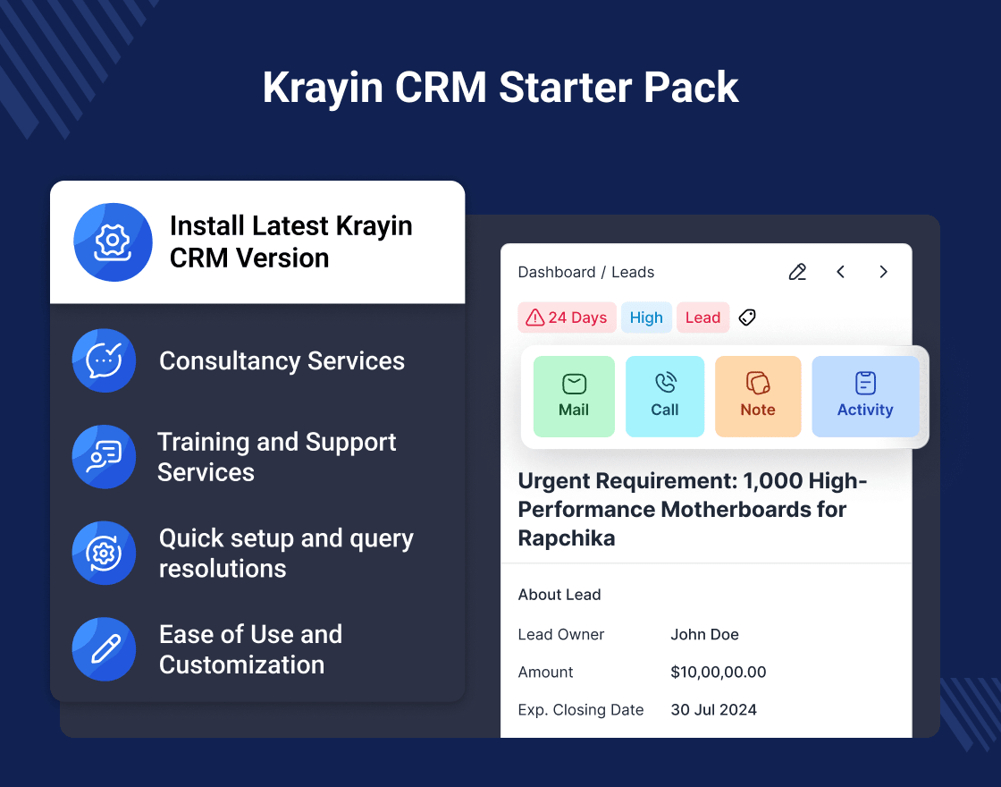 Krayin CRM Starter Pack Extension Slider Image 0