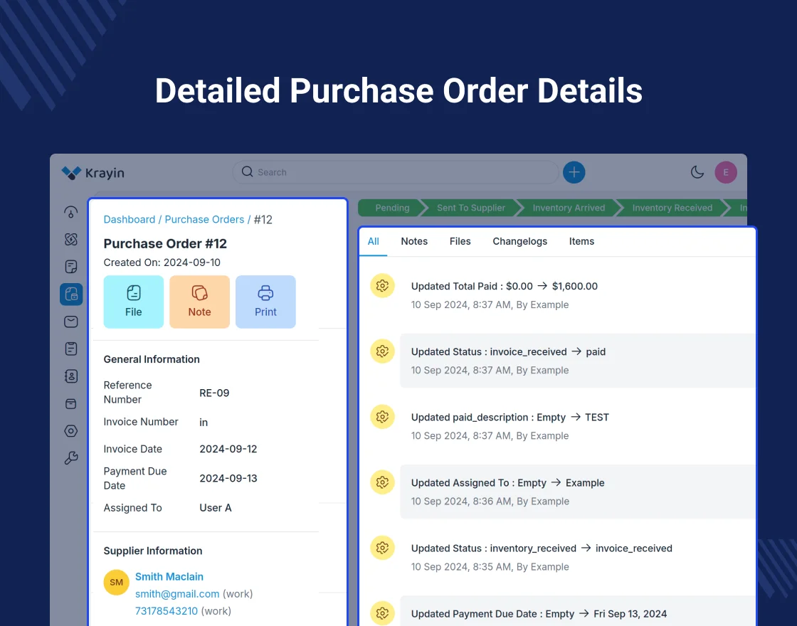 Krayin Purchase Order Extension Slider Image 8