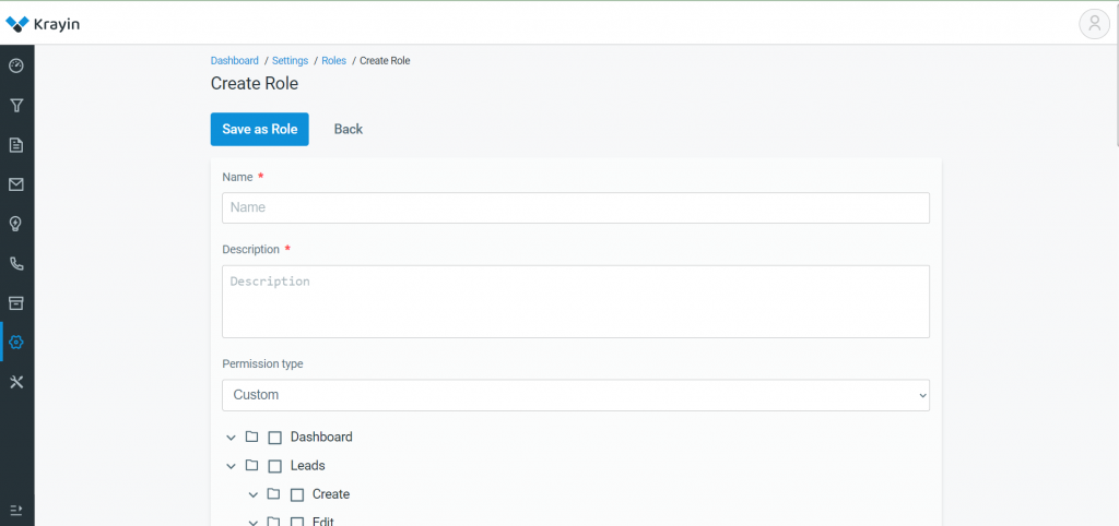 Here you can see, How to create role in Krayin CRM ?