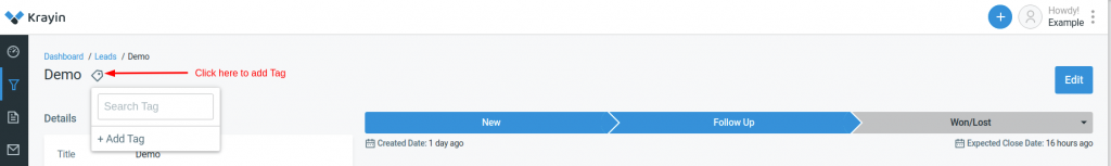 How - to - add - a - Tag - in - Lead