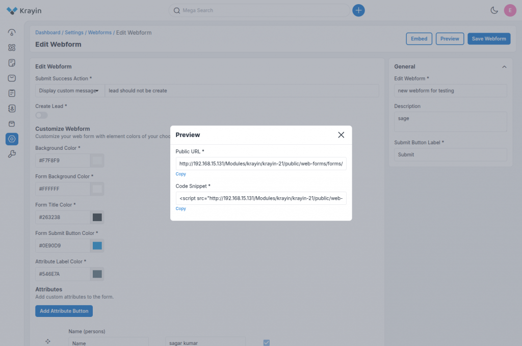 How to set up Webform in Krayin CRM?