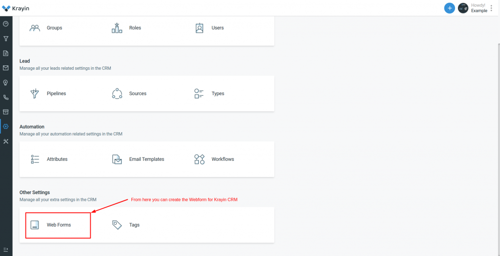 How to set up Webform in Krayin CRM?