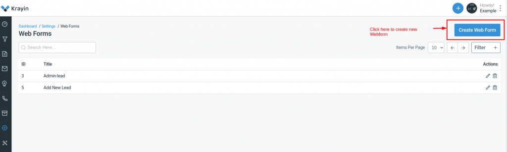 How to set up Webform in Krayin CRM?