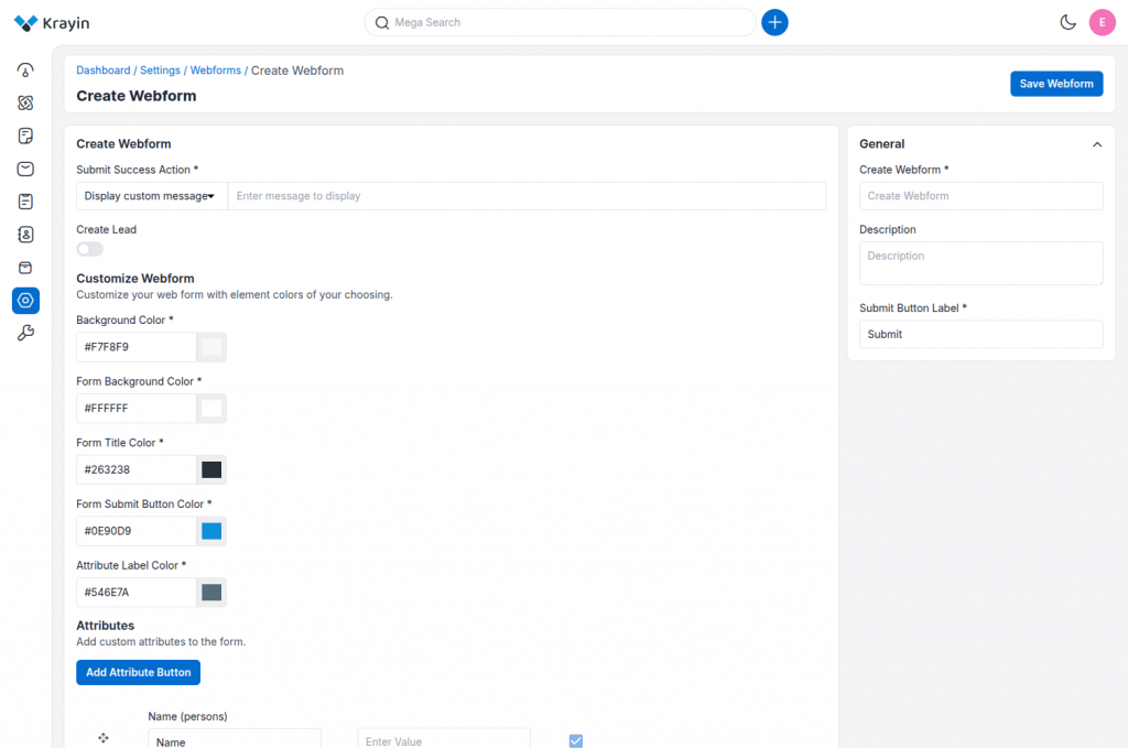 How to set up Webform in Krayin CRM?