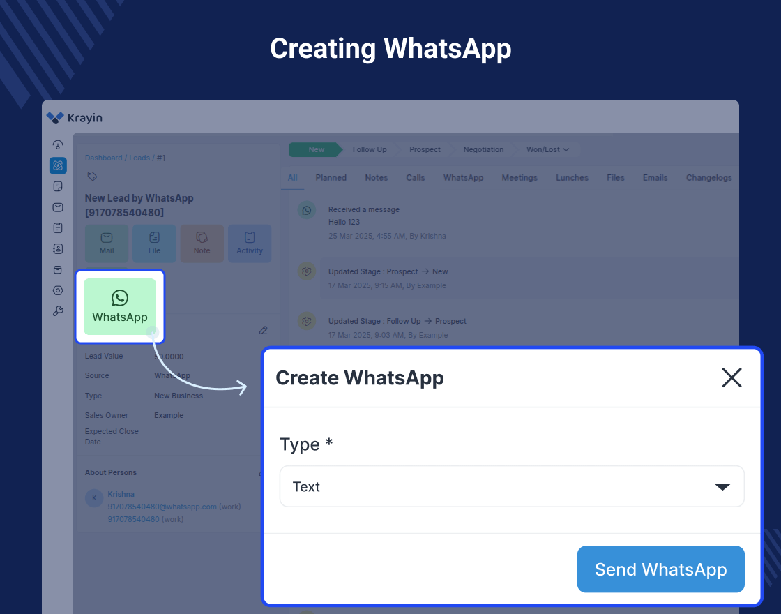 Krayin CRM WhatsApp Extension Slider Image 0