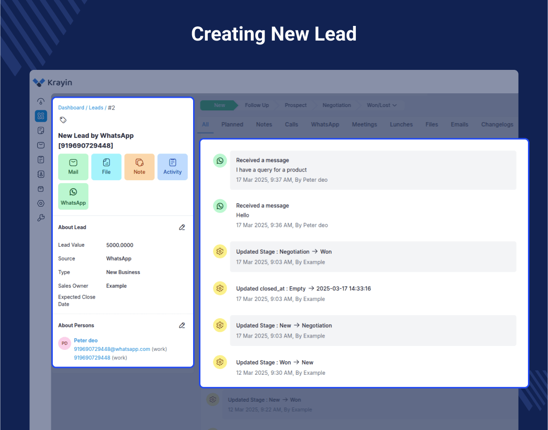 Krayin CRM WhatsApp Extension Slider Image 2