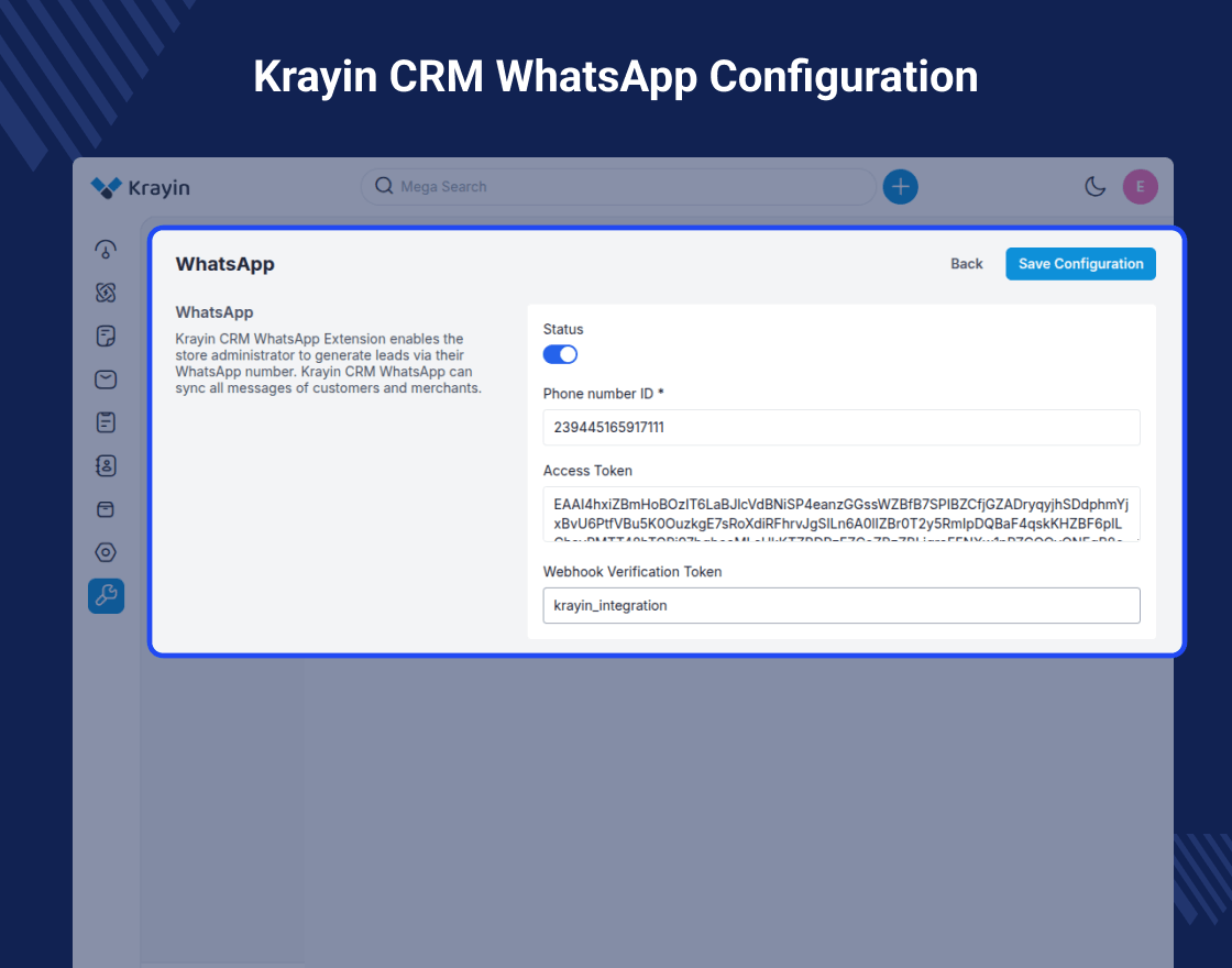 Krayin CRM WhatsApp Extension Slider Image 5