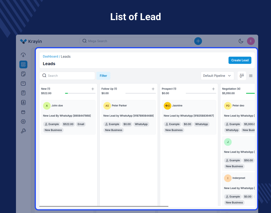 Krayin CRM WhatsApp Extension Slider Image 6