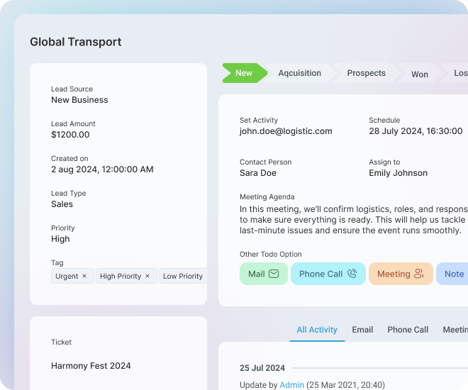 Lead Management for Logistics and Transportation CRM