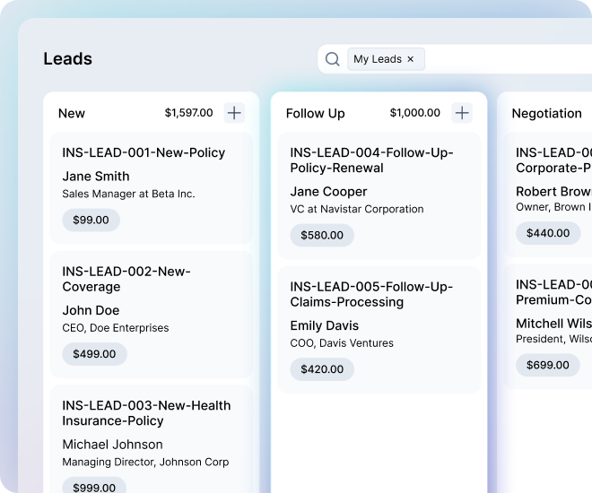 Manage Sales and Leads with Insurance CRM