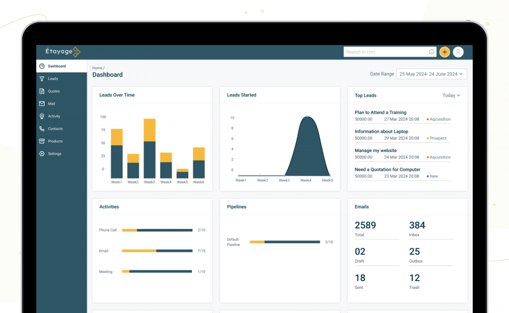 Etayage dashboard