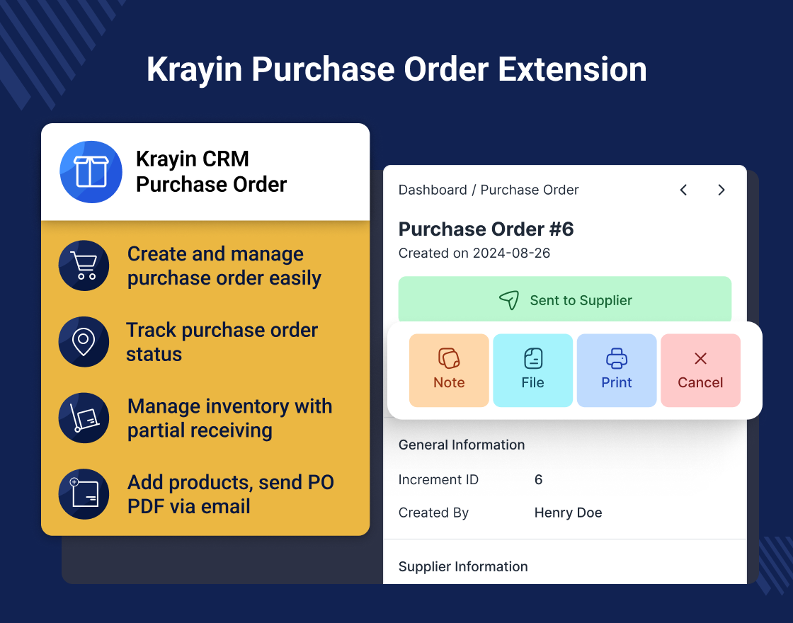 Krayin Purchase Order Extension Slider Image 0