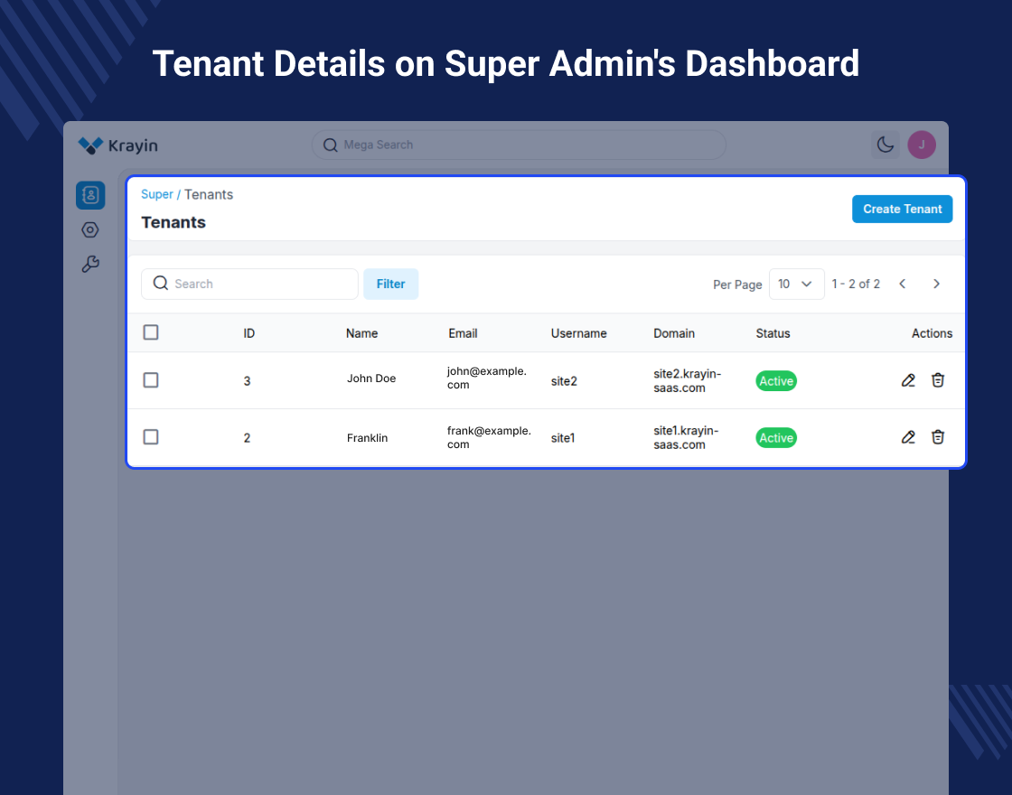 Krayin CRM’s Multi Tenant SaaS Slider Image 7