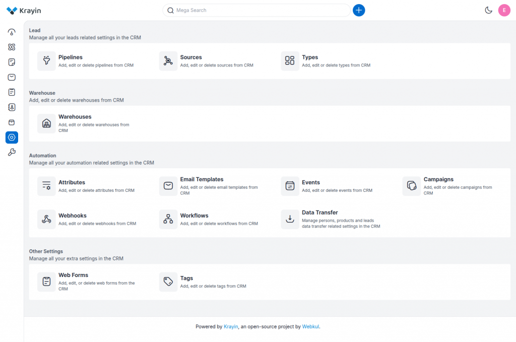 Krayin CRM Data Transfer