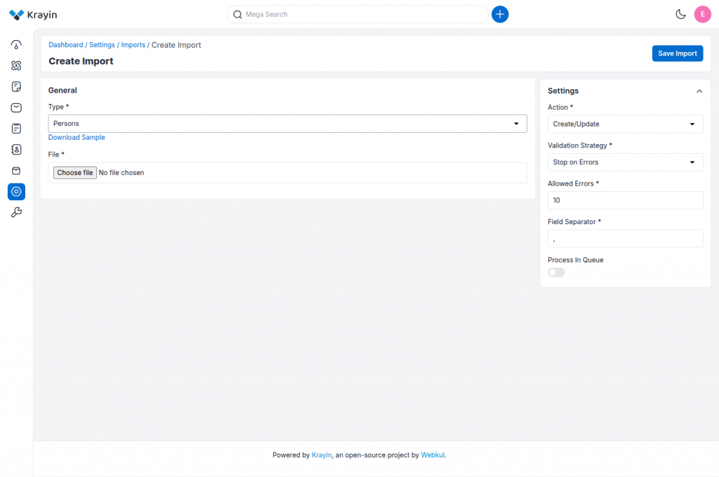 Krayin CRM Data Transfer