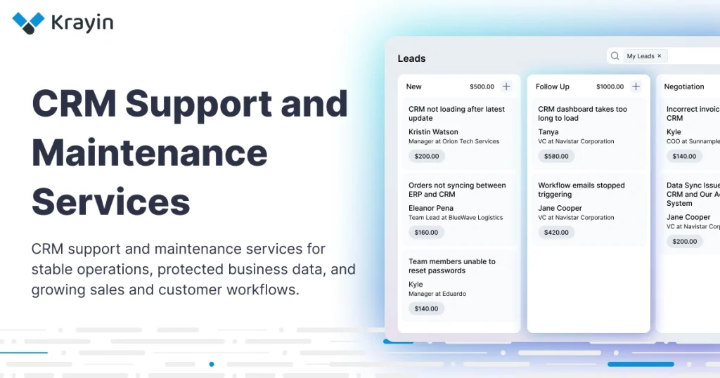 CRM Support and Maintenance Services | Krayin CRM