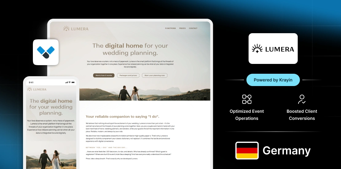 Lumera Interface LUMERA | German Event Planning Platform Uses Krayin CRM
