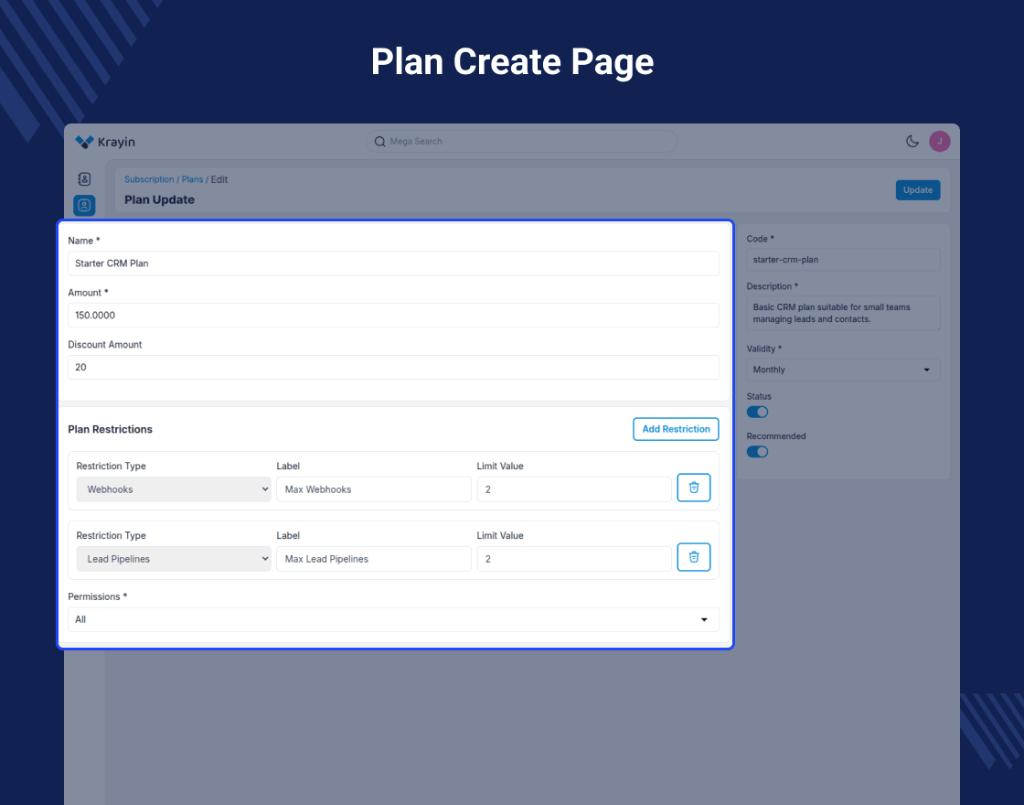Krayin CRM SaaS Subscription Extension Slider Image 0