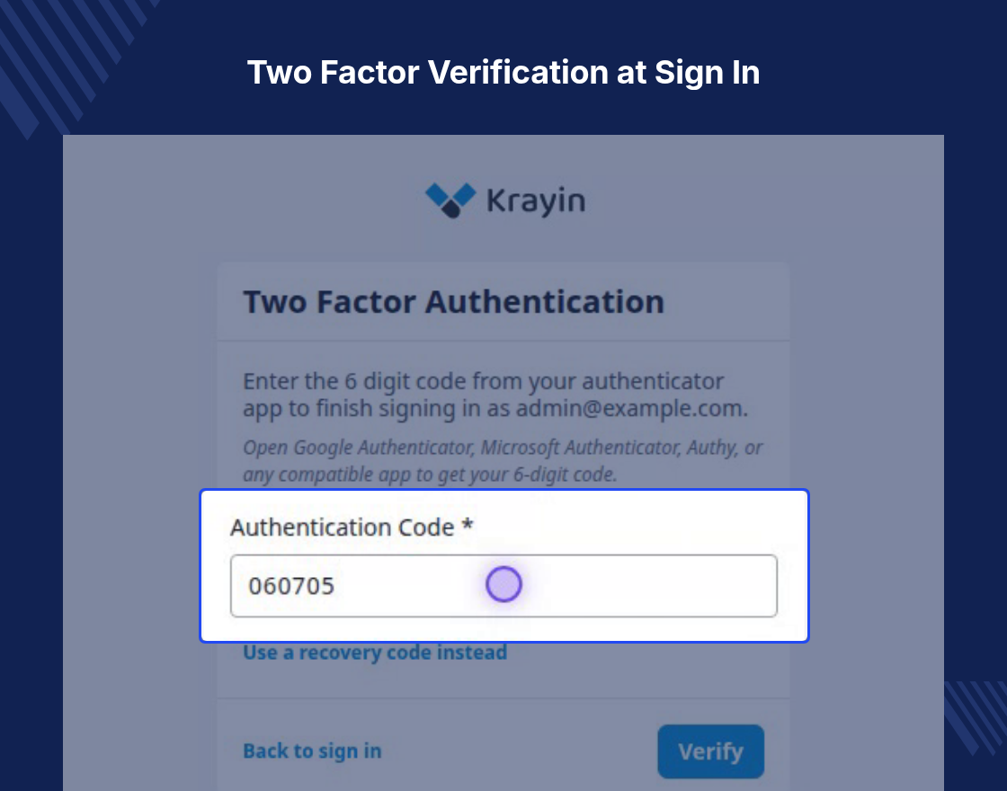 Krayin Google Two-Factor Authentication Extension Slider Image 5